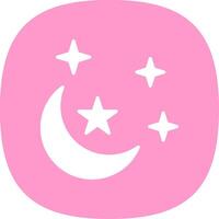 Moon Glyph Curve Icon Design vector