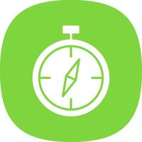 Compass Glyph Curve Icon Design vector