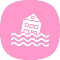 House Glyph Curve Icon Design vector