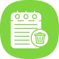 Trash Can Glyph Curve Icon Design vector