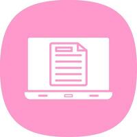 Laptop Glyph Curve Icon Design vector