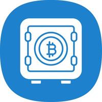 Bitcoin Storage Glyph Curve Icon Design vector
