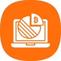 bitcoin grafico glifo curva icono diseño vector