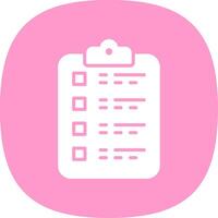 Checklist Glyph Curve Icon Design vector