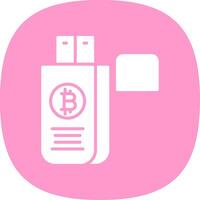 bitcoin conducir glifo curva icono diseño vector