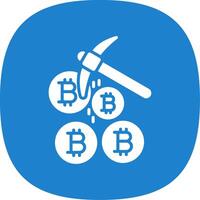 Bitcoin Mining Glyph Curve Icon Design vector