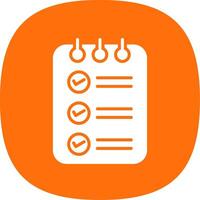 Check List Glyph Curve Icon Design vector