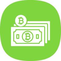 Bitcoin Cash Glyph Curve Icon Design vector