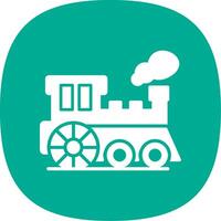 Steam Train Glyph Curve Icon Design vector