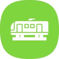 alto velocidad tren glifo curva icono diseño vector