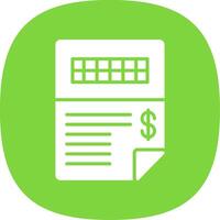 Invoice Glyph Curve Icon Design vector