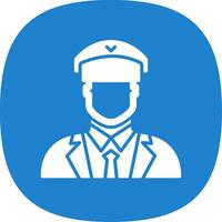 Pilot Glyph Curve Icon Design vector