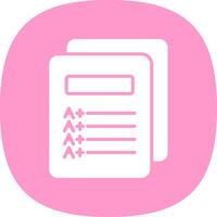 Report Card Glyph Curve Icon Design vector