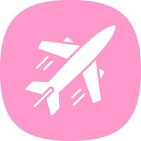 Plane Glyph Curve Icon Design vector