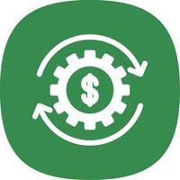 Money Working Glyph Curve Icon Design vector