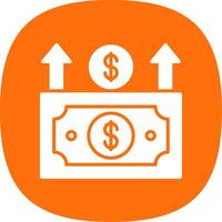 Money Growth Glyph Curve Icon Design vector