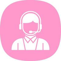 Customer Service Glyph Curve Icon Design vector