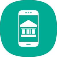 Mobile Banking Glyph Curve Icon Design vector