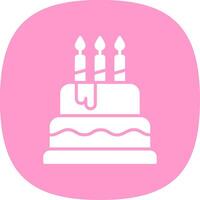 Cake Glyph Curve Icon Design vector