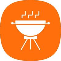 Grill Glyph Curve Icon Design vector
