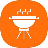 Grill Glyph Curve Icon Design vector