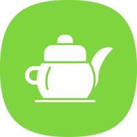 Tea Pot Glyph Curve Icon Design vector