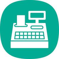 Cash Register Glyph Curve Icon Design vector