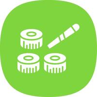 Sushi Glyph Curve Icon Design vector