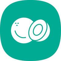 Coconut Glyph Curve Icon Design vector