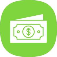 Paper Money Glyph Curve Icon Design vector