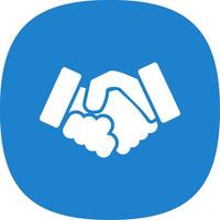 Handshake Glyph Curve Icon Design vector