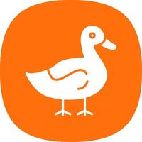 Duck Glyph Curve Icon Design vector