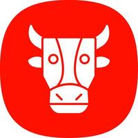 Cow Glyph Curve Icon Design vector