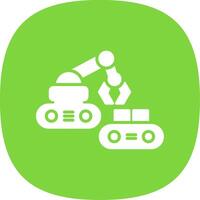 Robotic Produce Sorting Glyph Curve Icon Design vector