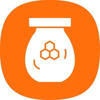 Honey Jar Glyph Curve Icon Design vector