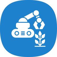 Agricultural Robot Glyph Curve Icon Design vector