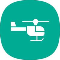 Helicopter Glyph Curve Icon Design vector