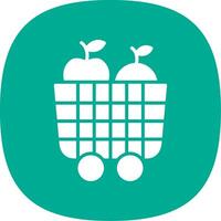 Fruit Cart Glyph Curve Icon Design vector