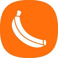 Banana Glyph Curve Icon Design vector