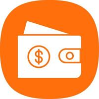 E Wallet Glyph Curve Icon Design vector