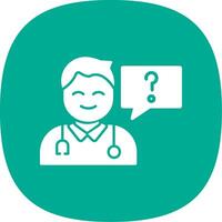 Health Question Glyph Curve Icon Design vector