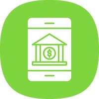 Banking App Glyph Curve Icon Design vector