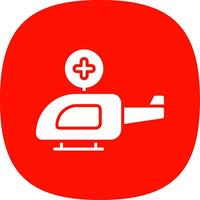 aire ambulancia glifo curva icono diseño vector