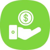Cash Offer Glyph Curve Icon Design vector