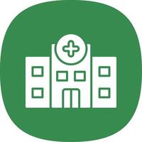 hospital glifo curva icono diseño vector