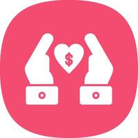 Chrity Donation Glyph Curve Icon Design vector