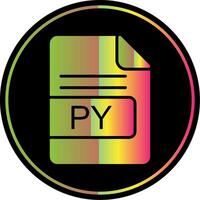 PY File Format Glyph Due Color Icon Design vector