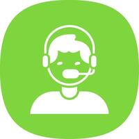 Assistance Glyph Curve Icon Design vector