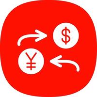 Currency Exchange Glyph Curve Icon Design vector