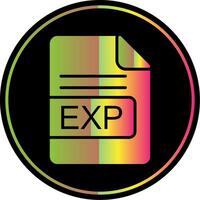 Exp archivo formato glifo debido color icono diseño vector